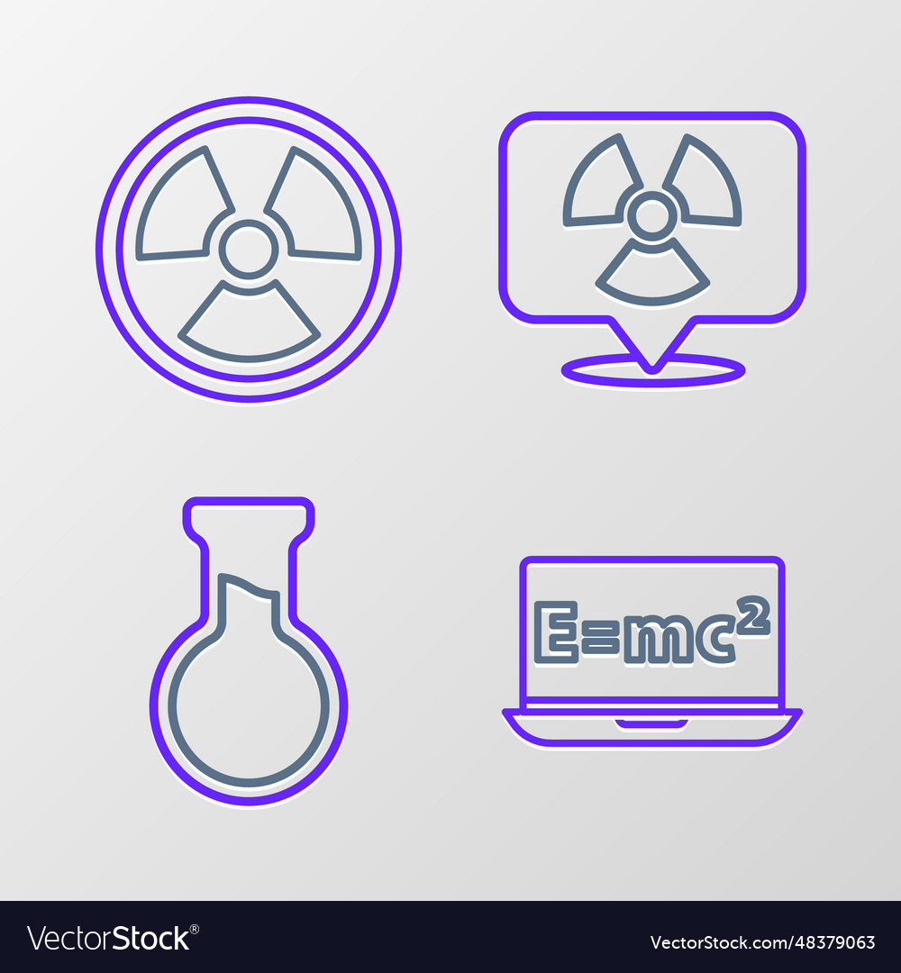 Set line equation solution test tube and flask vector image Set line equation solution test tube and flask