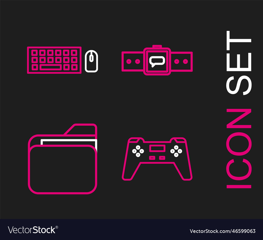 Set line gamepad document folder smartwatch