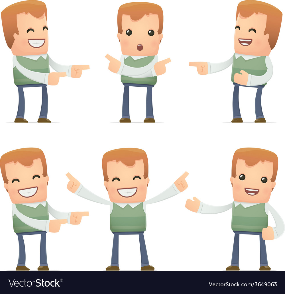 Set of neighbor character in different poses