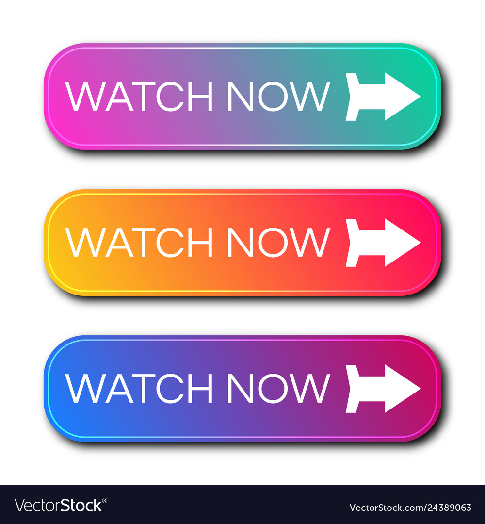 Set of three modern gradient buttons with shadows vector image Set of three modern gradient buttons with shadows