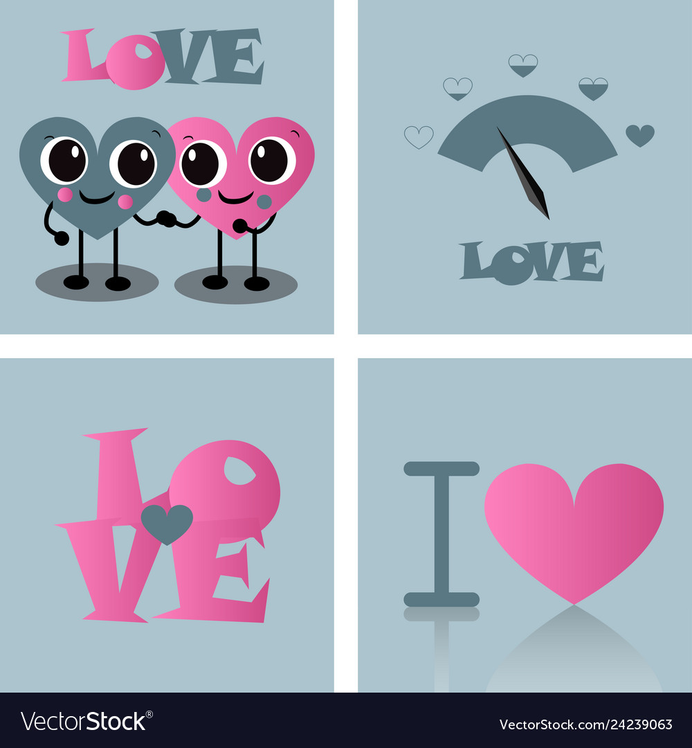 Set of vintage happy valentines day badges Vector Image