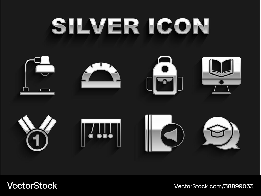 Set pendulum online class graduation cap speech Vector Image