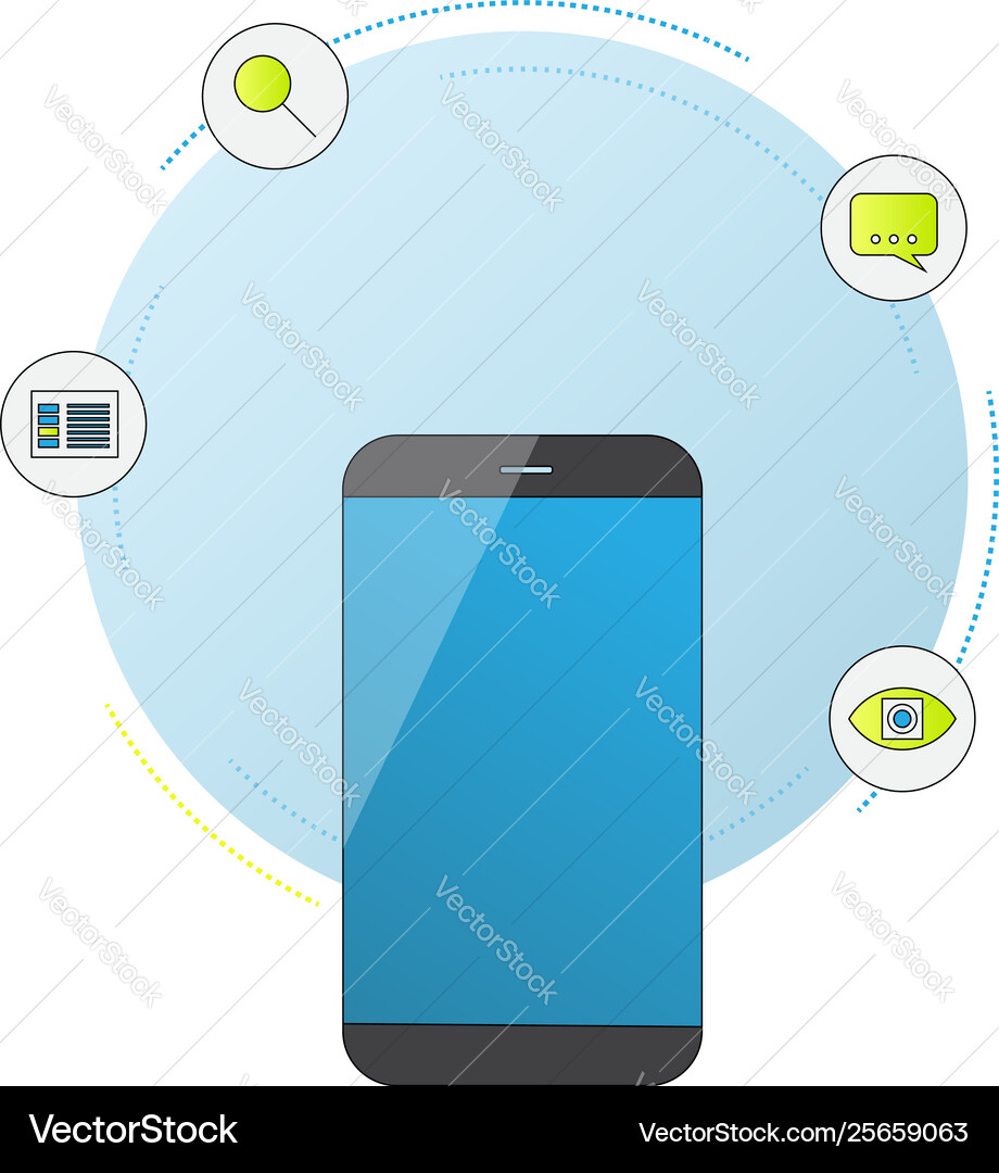 Smartphone with artificial intelligence services Vector Image