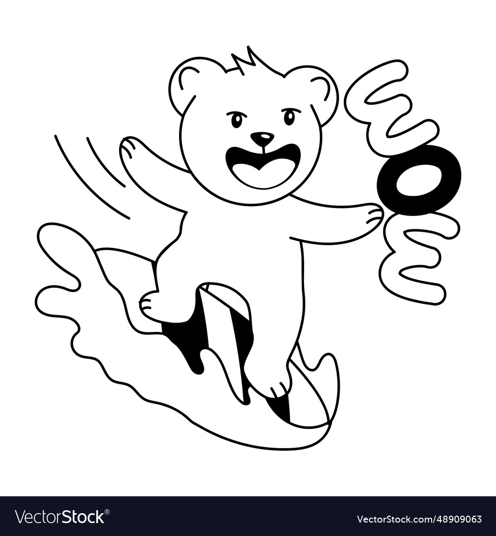 Surfing bear Royalty Free Vector Image - VectorStock