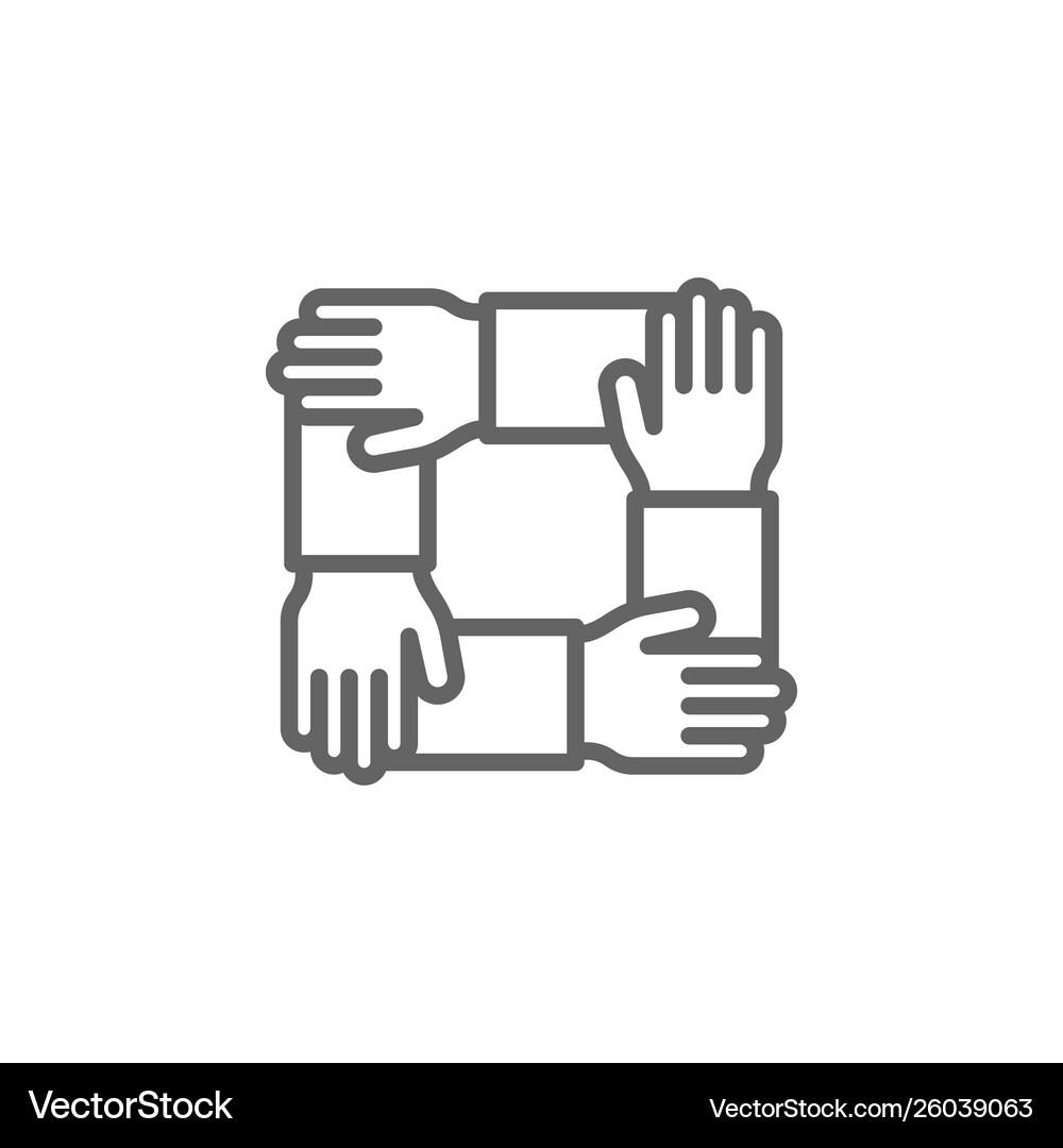 Teamwork Hands Icon - Collaboration Royalty Free Vector