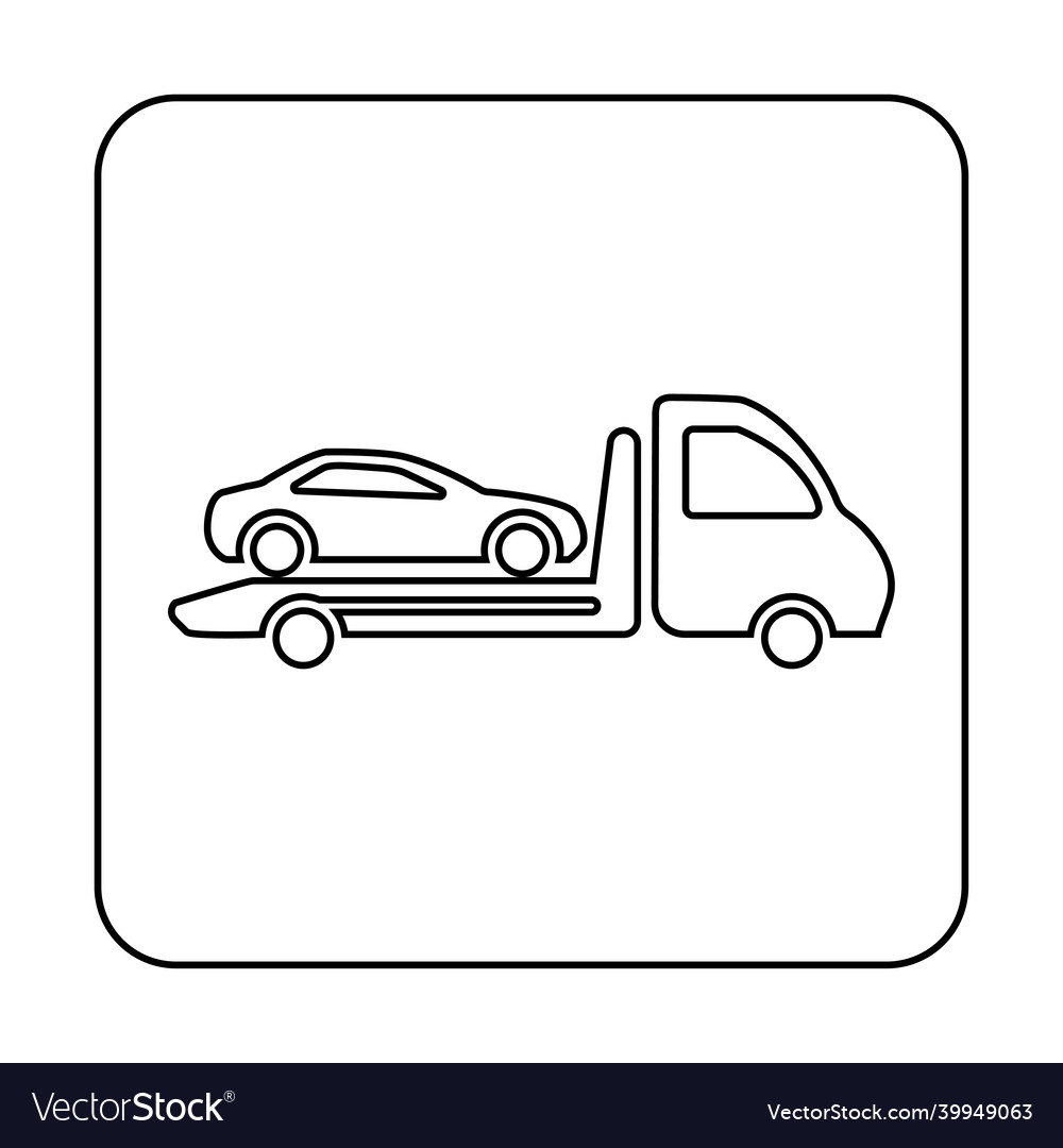 Tow LKW-Symbol aus dünnen Linien das Auto