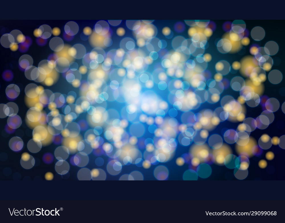 Abstract Blue Blurred Background With Bokeh Vector Image