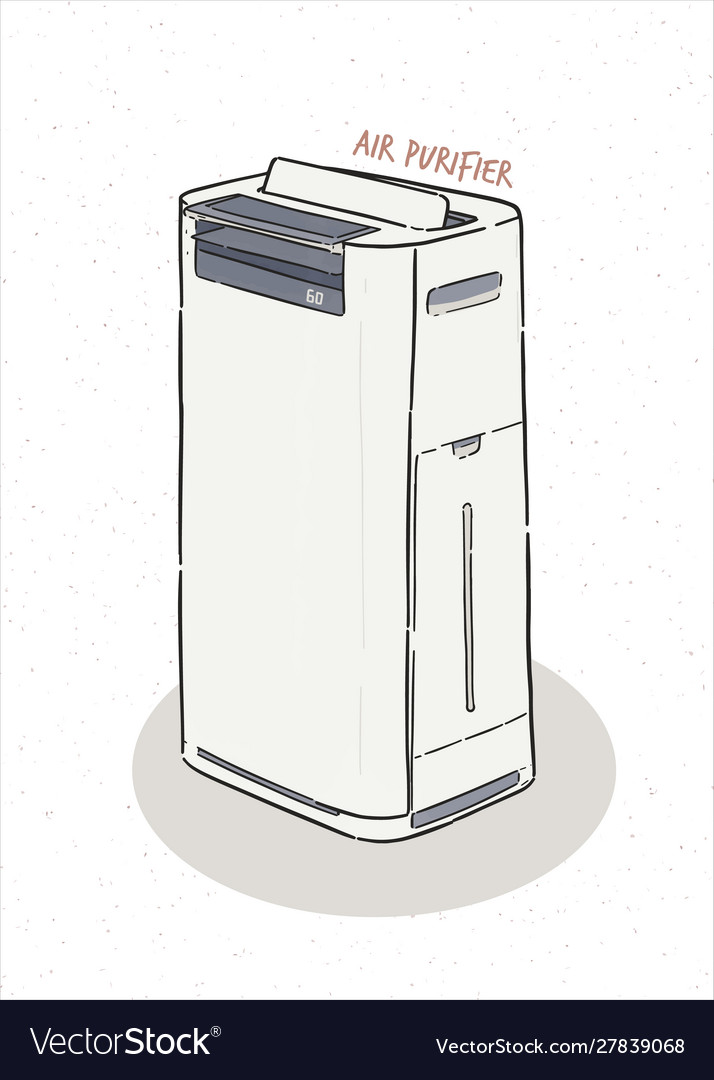 Air Purifier Hand Draw Sketch Royalty Free Vector Image