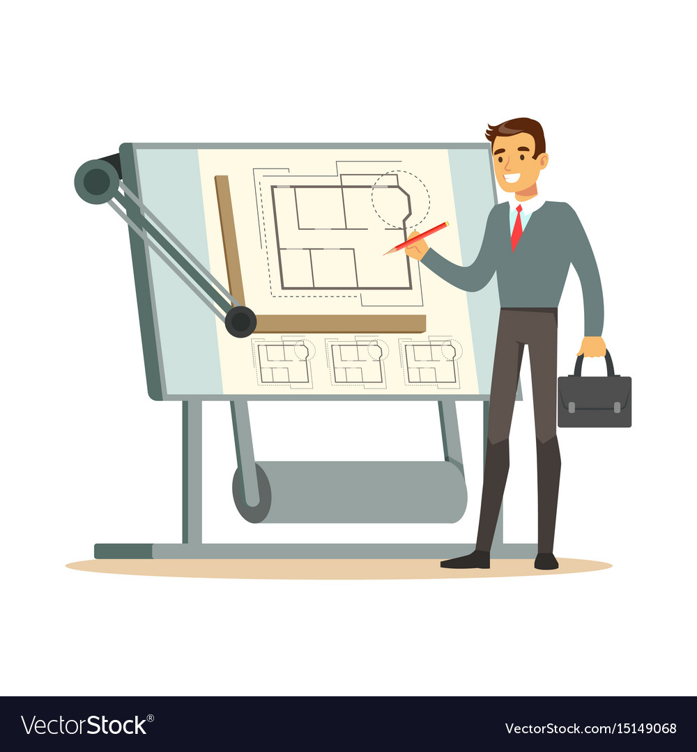 Architect Working on Blueprint