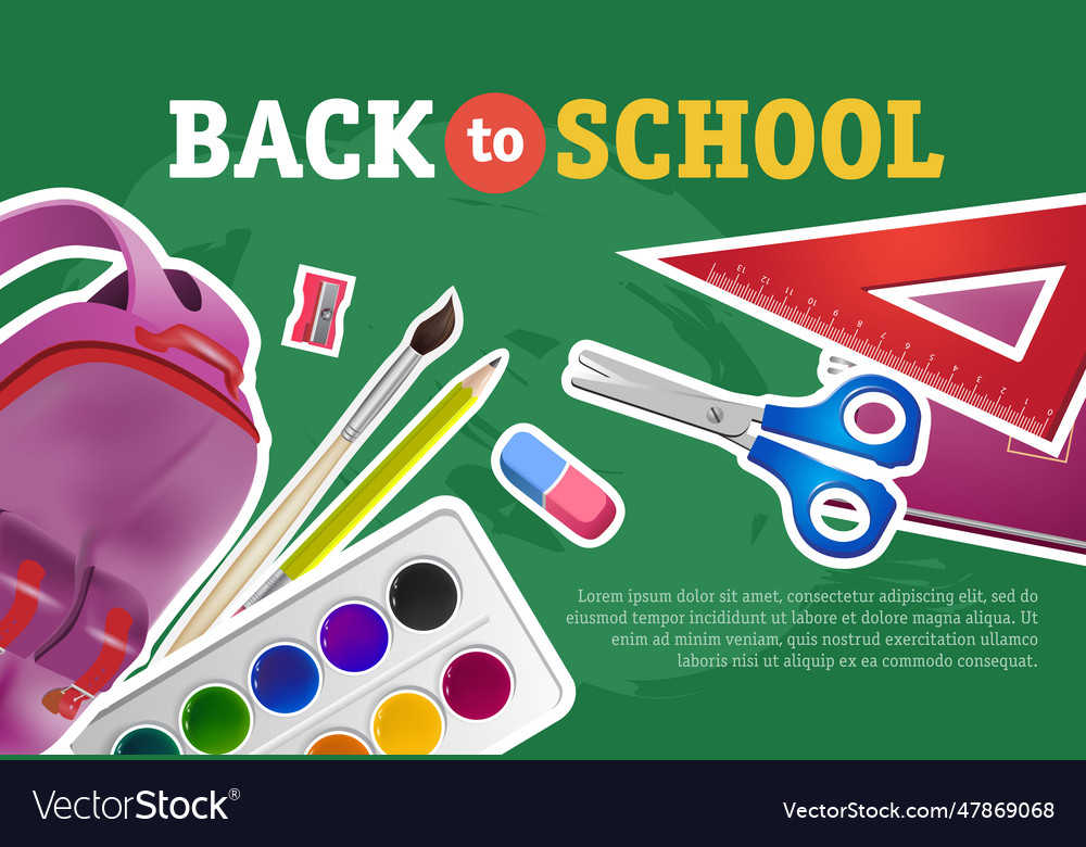 Back to school lettering with supplies