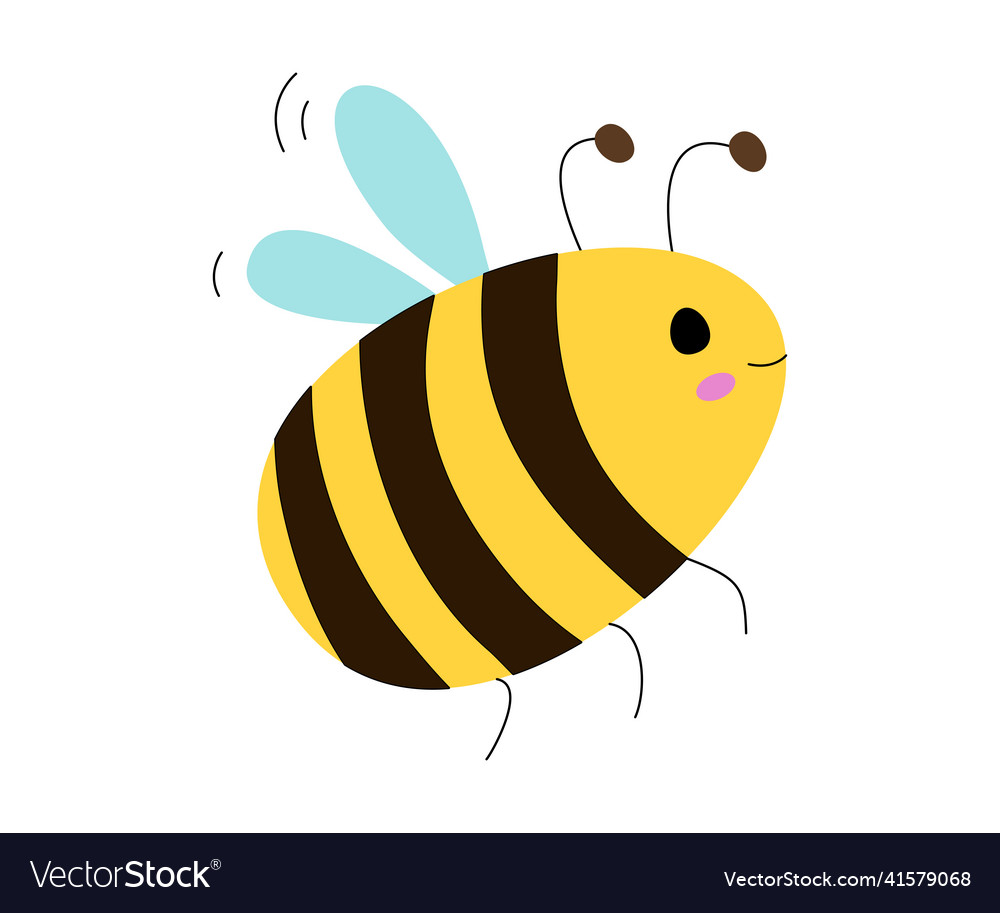 Bee cartoon a character design Royalty Free Vector Image