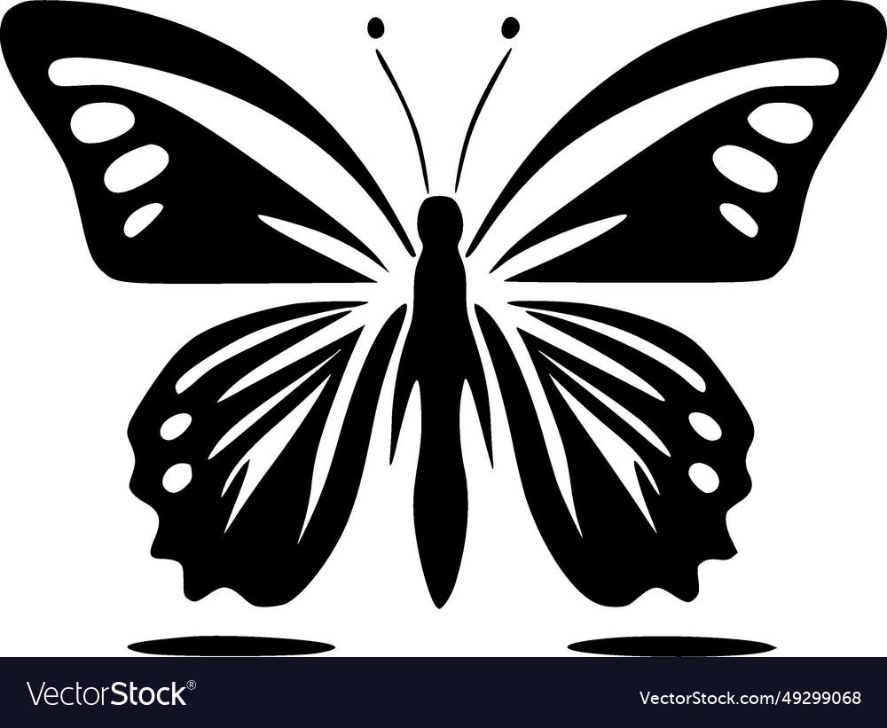 Butterfly - black and white isolated icon Vector Image