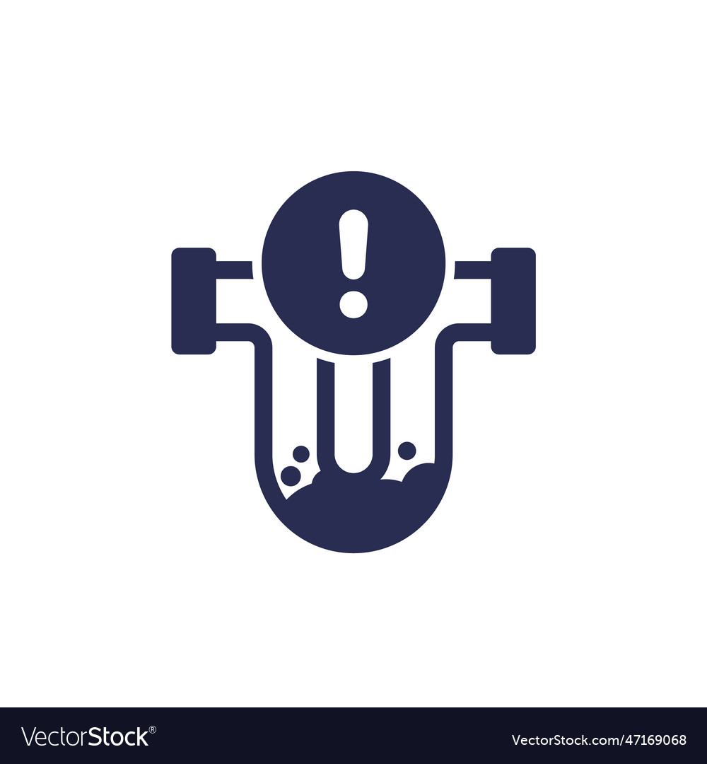 Clog in pipe warning icon
