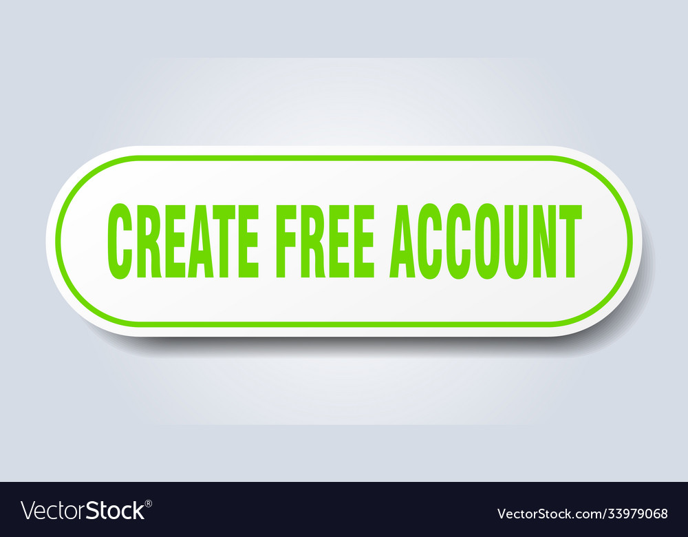 Create free account sign rounded isolated button