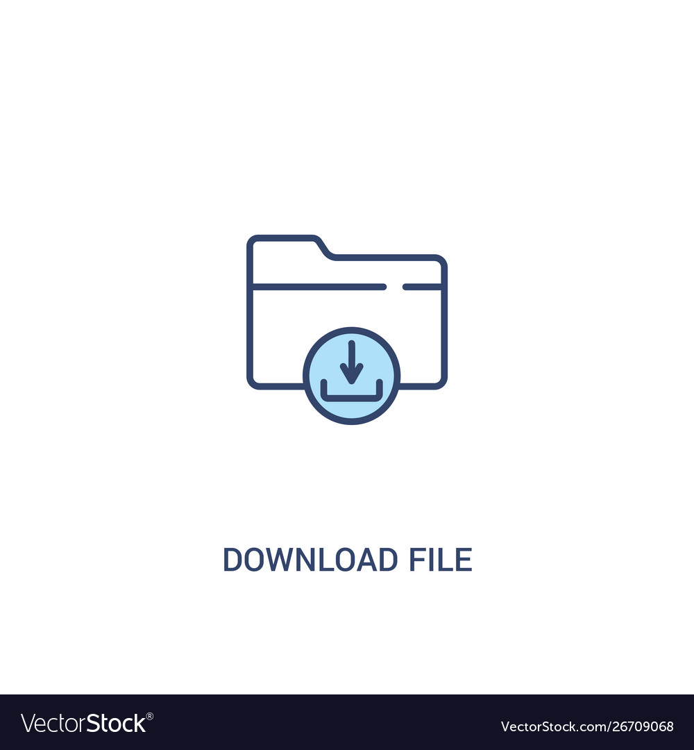 Download file concept 2 colored icon simple line