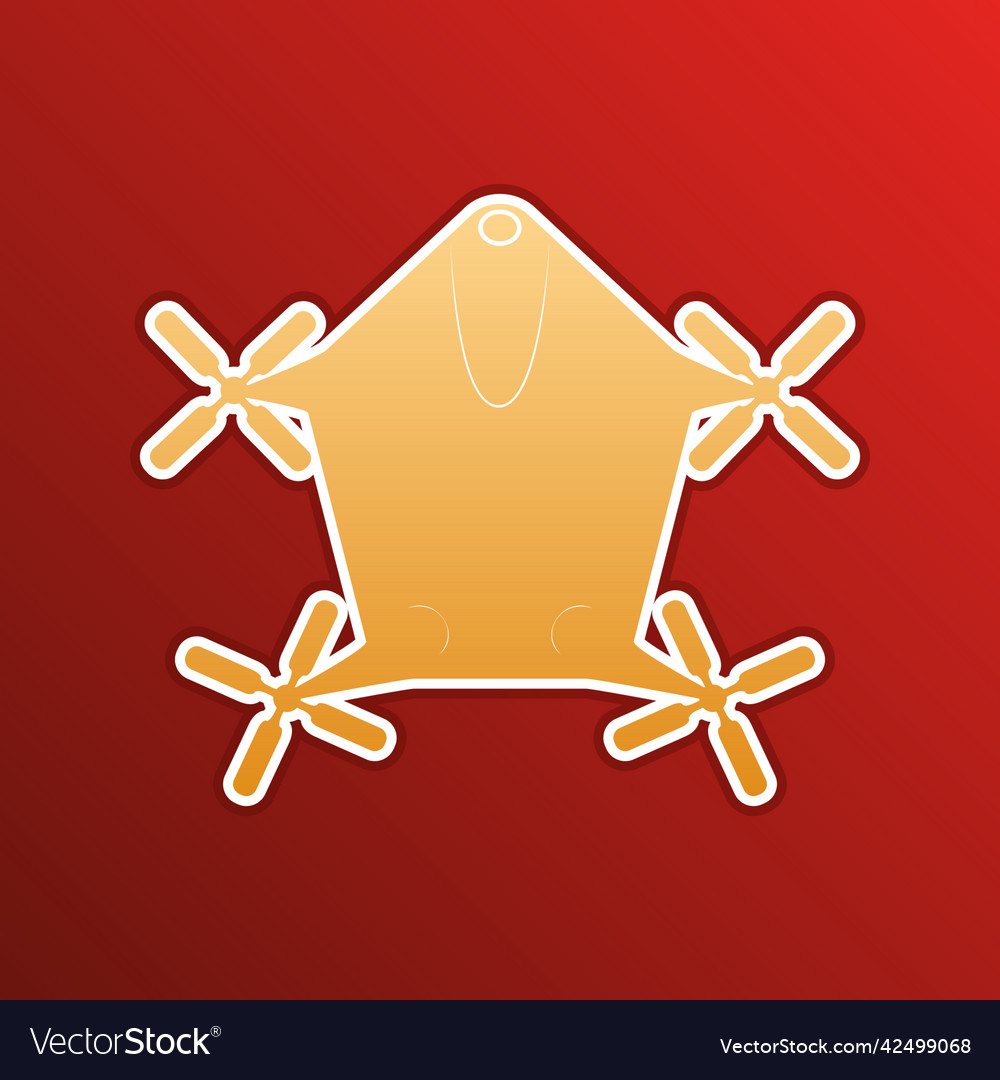 Drone quadrocopter sign golden gradient icon