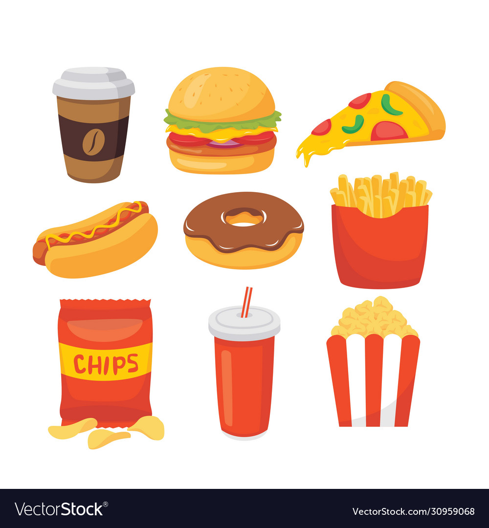 Fast food Royalty Free Vector Image - VectorStock