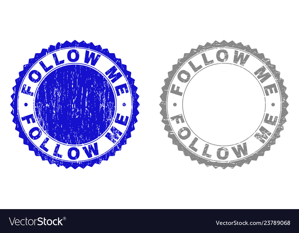Grunge follow me scratched stamps