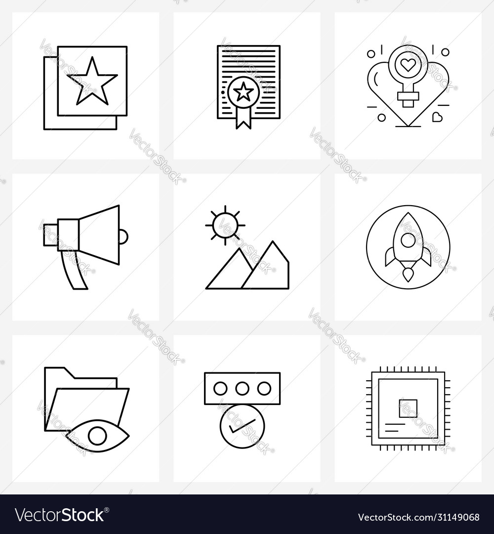 Isolated symbols set 9 simple line icons