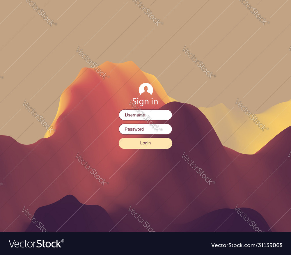 Login user interface modern screen design vector image Login user interface modern screen design