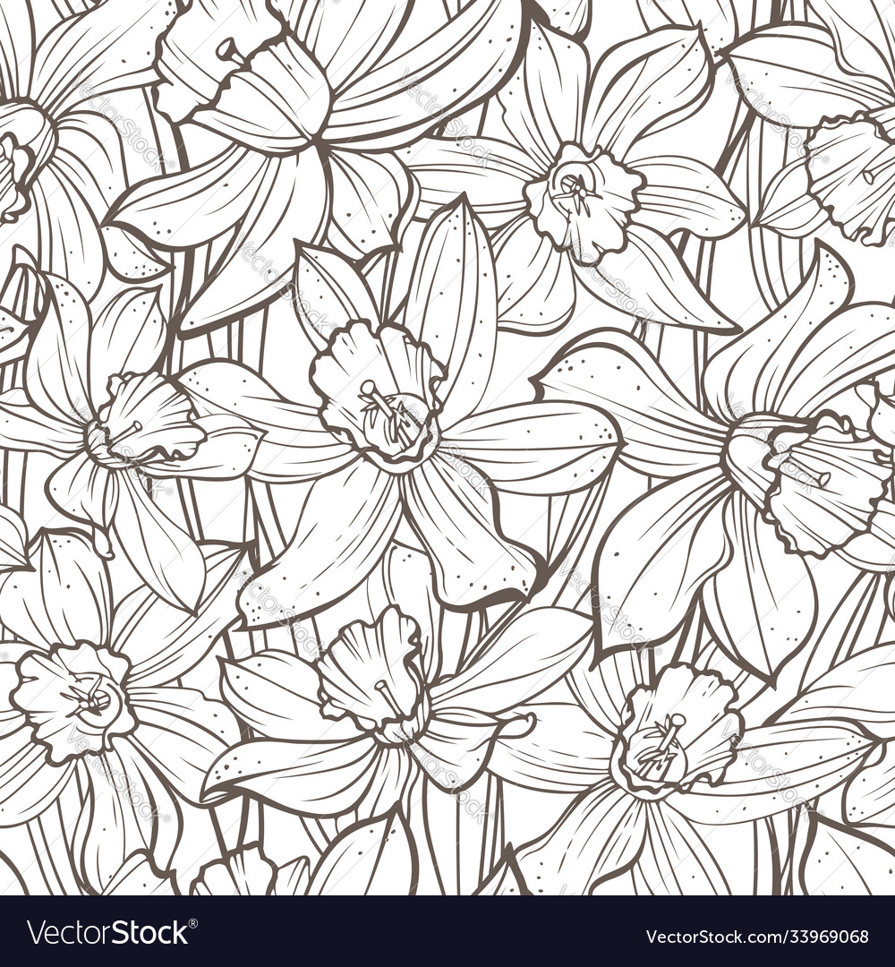 Seamless floral pattern on white background