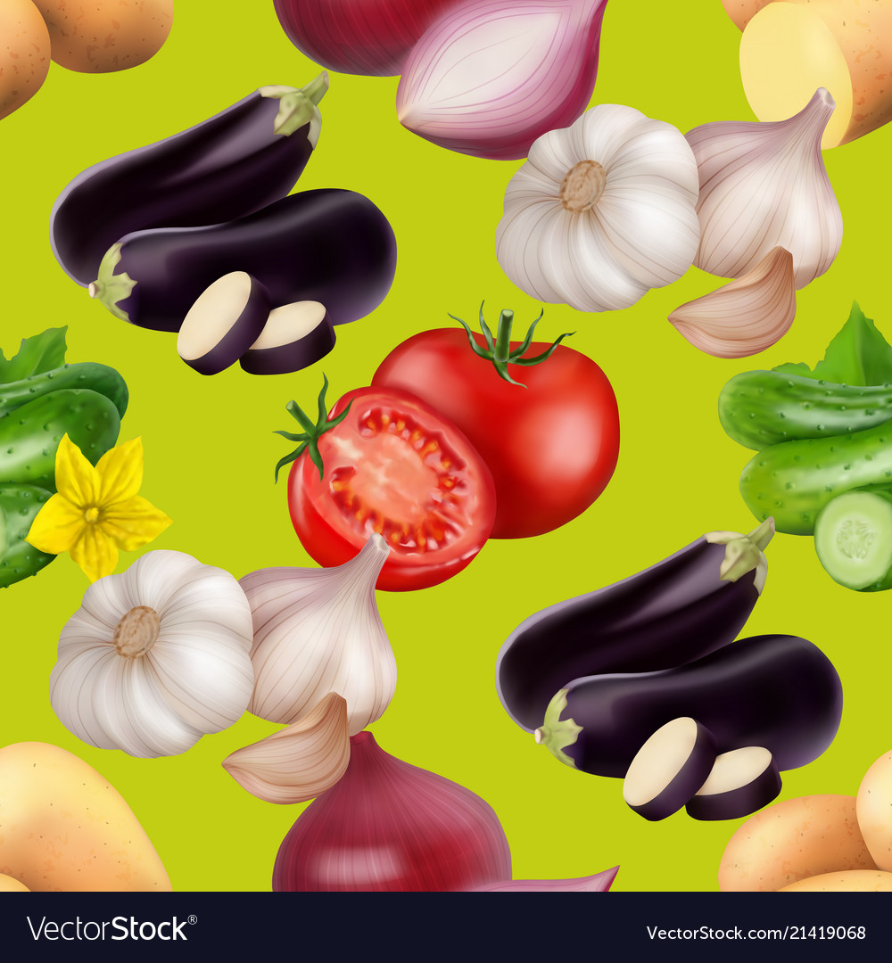 Seamless pattern with vegetables