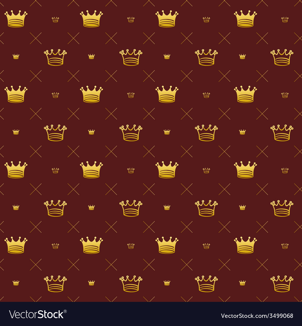 Simple seamless pattern with crown symbol art