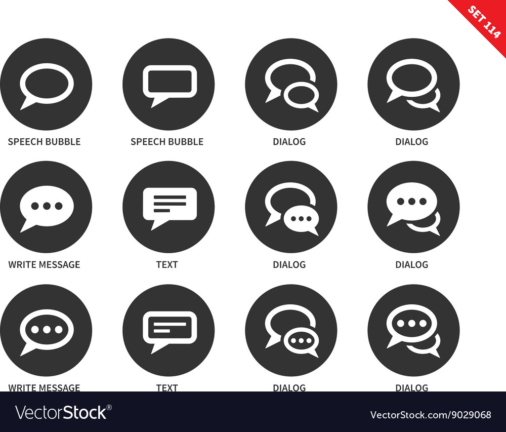 Speech Blasen Icons auf weißem Hintergrund