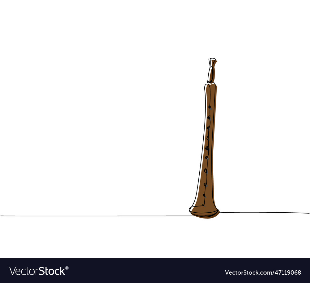 Surma one line color art continuous drawing Vector Image Surma one line color art continuous drawing