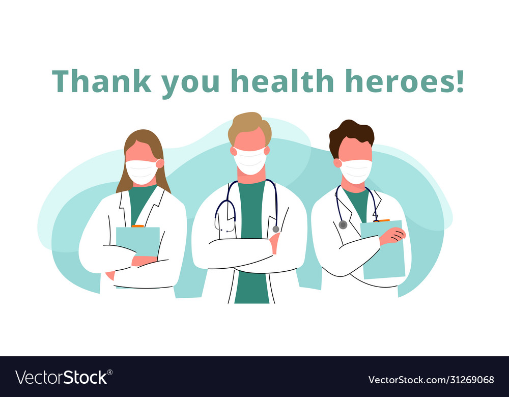 Thank You Doctor And Nurses Medical Personnel Vector Image