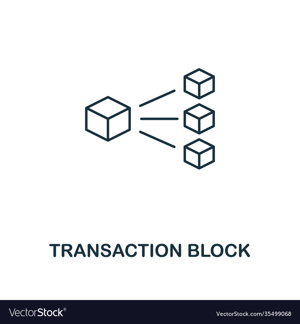 Transaction block outline icon thin line style