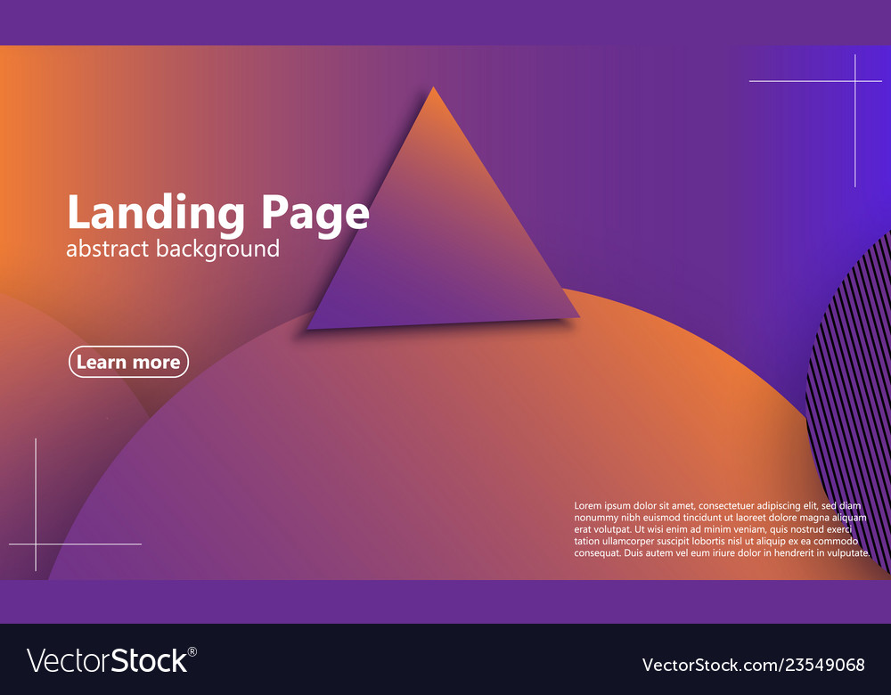 Website landing page geometric background minimal vector image Website landing page geometric background minimal