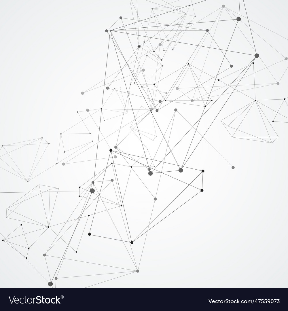 Abstract triangles space low poly connecting dots