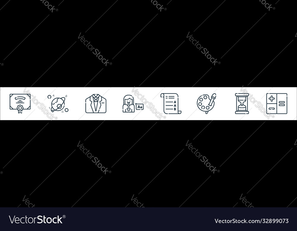 Academy line icons linear set quality