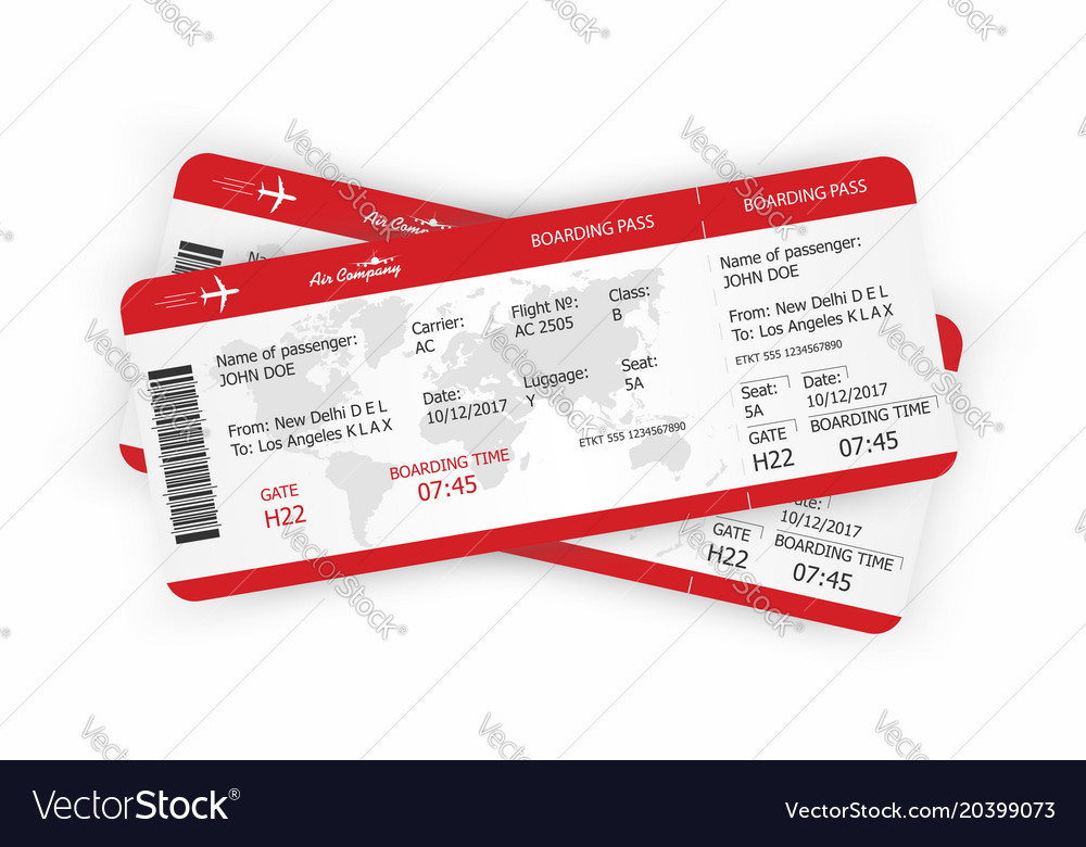 Airplane tickets boarding pass tickets template Vector Image