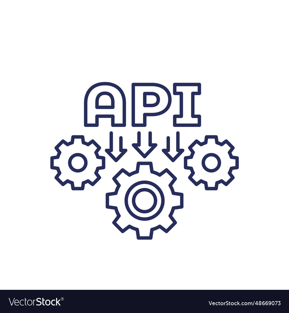 Api icon for apps and web line Royalty Free Vector Image