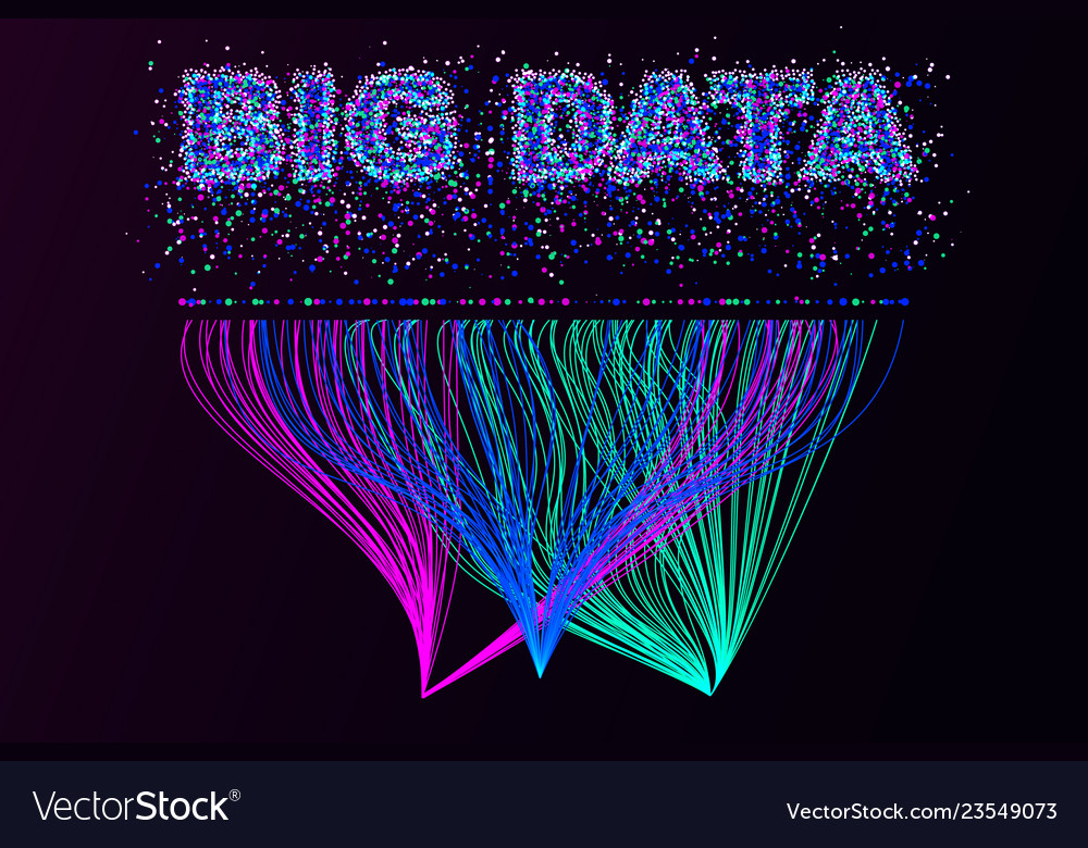 Big data visualization network futuristic vector image Big data visualization network futuristic