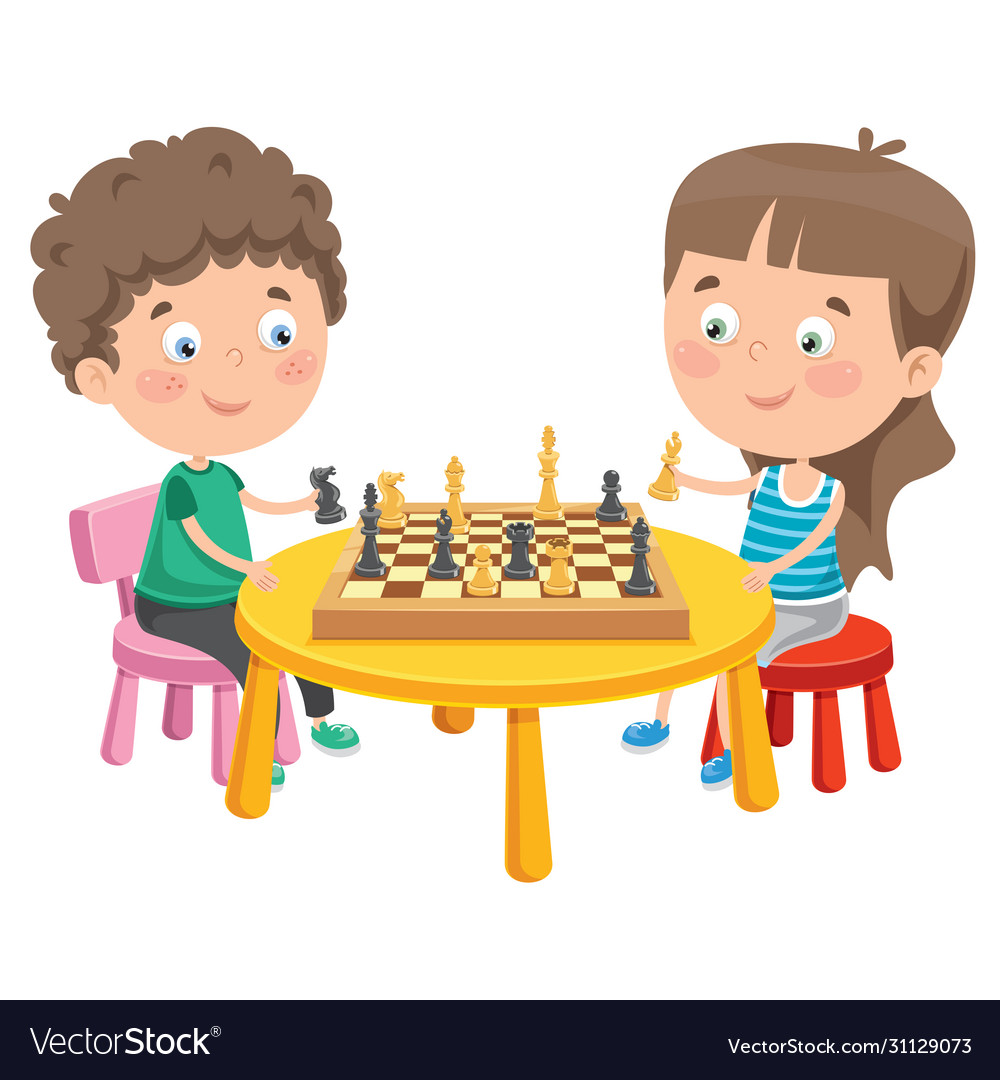 Children play chess Royalty Free Vector Image - VectorStock