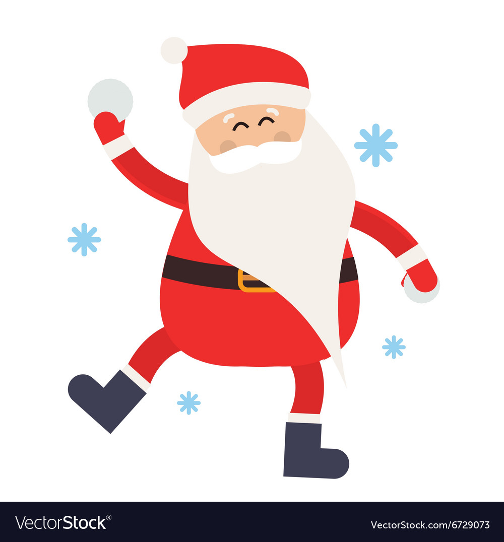 Cartoon santa snowball game winter