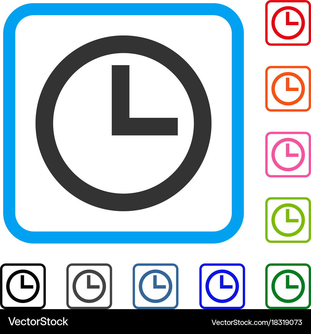 Clock framed icon Royalty Free Vector Image - VectorStock