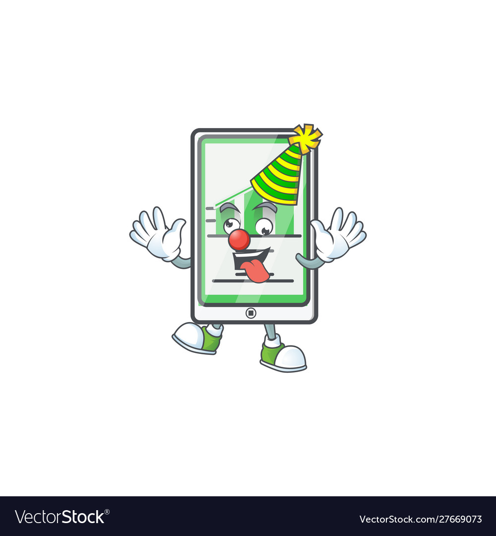 Clown up chart vertical tablet for progress Vector Image Clown up chart vertical tablet for progress