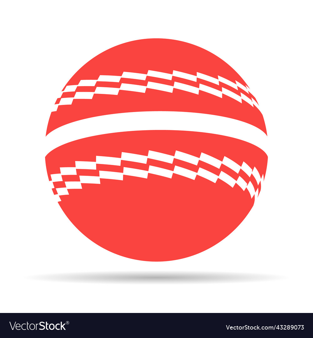 Cricket ball icon with shadow equipment element Vector Image