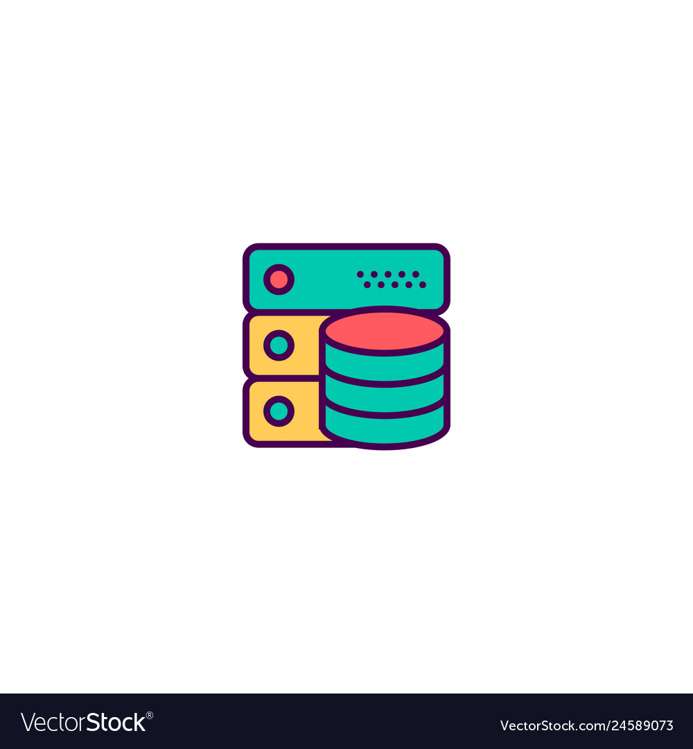 Database icon design essential vector image Database icon design essential