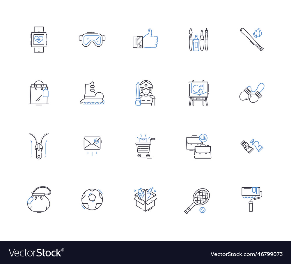 Formation line icons collection creation vector image Formation line icons collection creation