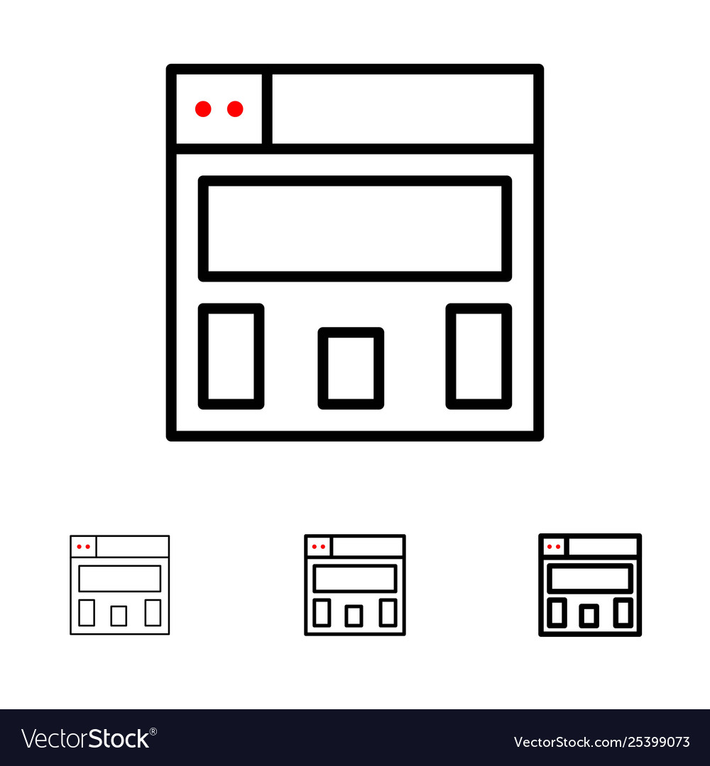 Graphics design layout bold and thin black line vector image Graphics design layout bold and thin black line