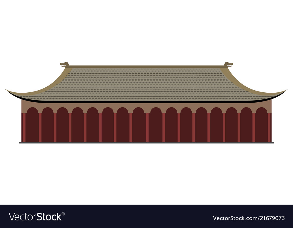 Isolated colored asian building icon