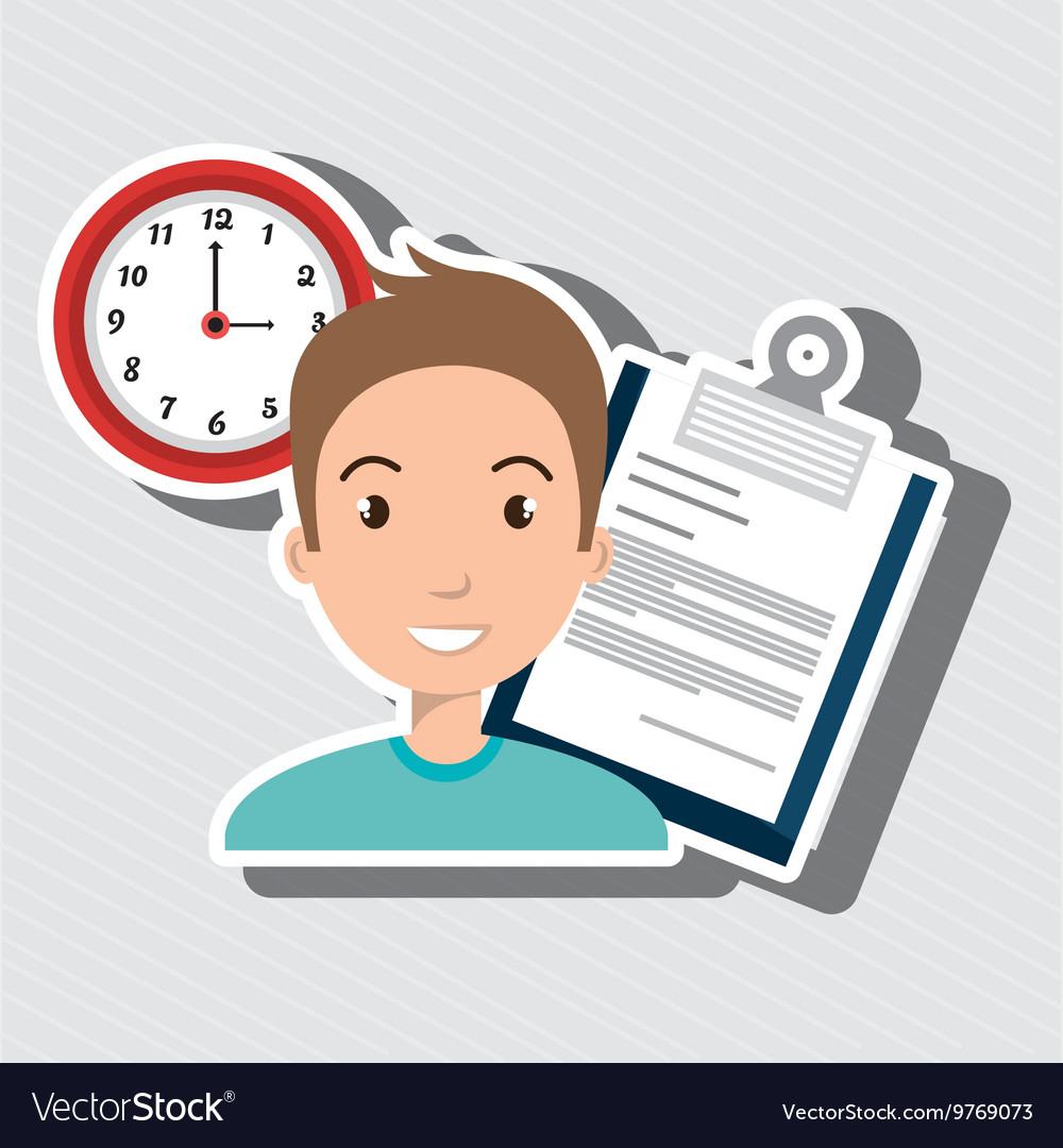 Man with papers isolated icon design