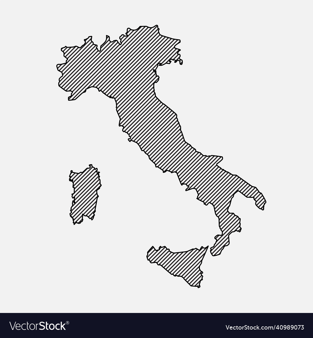 Map italy template europe outline country Vector Image