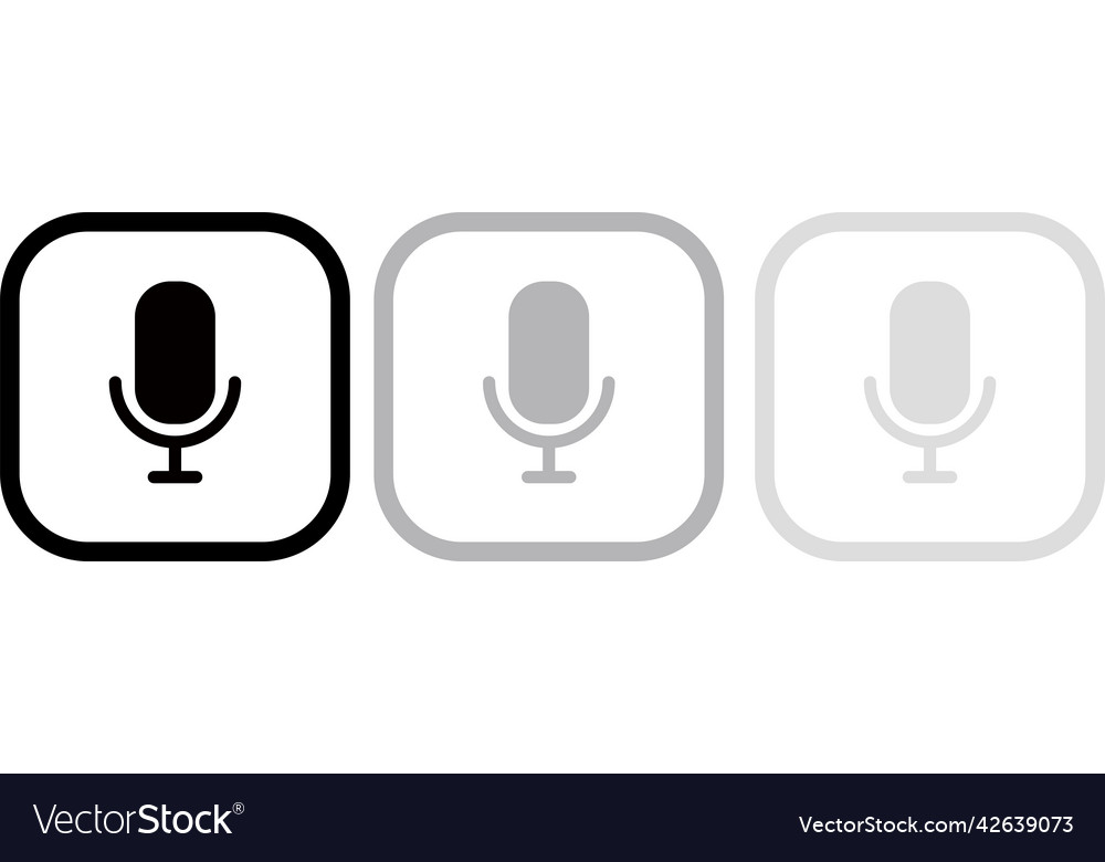 Microphone icon with multiple color tones vector image Microphone icon with multiple color tones