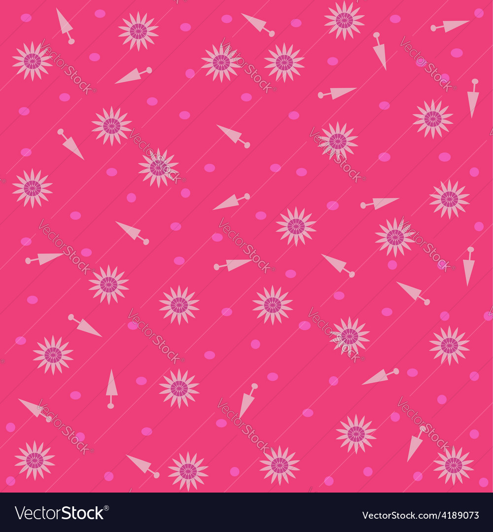 Pink patterned background triangle and circle
